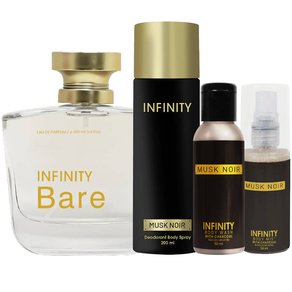     			Infinity Bare Perfume, Musk Noir Deodorant, Musk Noir Body Wash & Musk Noir Body Mist Long Lasting Pack of 4