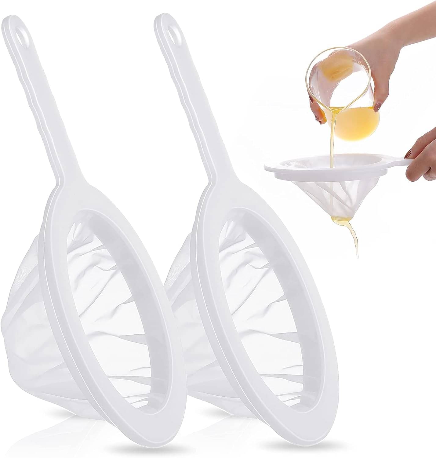     			KTU White Plastic Milk Strainer (Pack of 2)