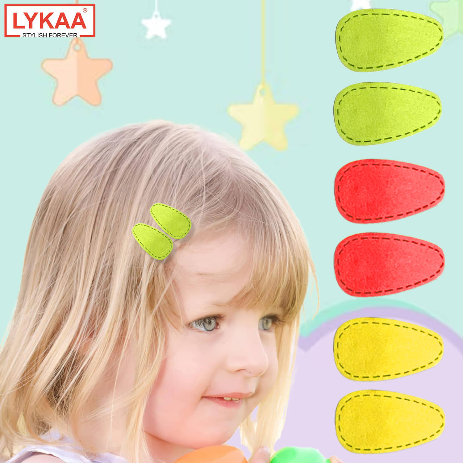 Lykaa Oval Shape Suede Hair Tic Tac Clips For Baby Girls Gifts - Pack of 6 (Multicolor) - Jewellery Sets | Buy online on ZillyBuy