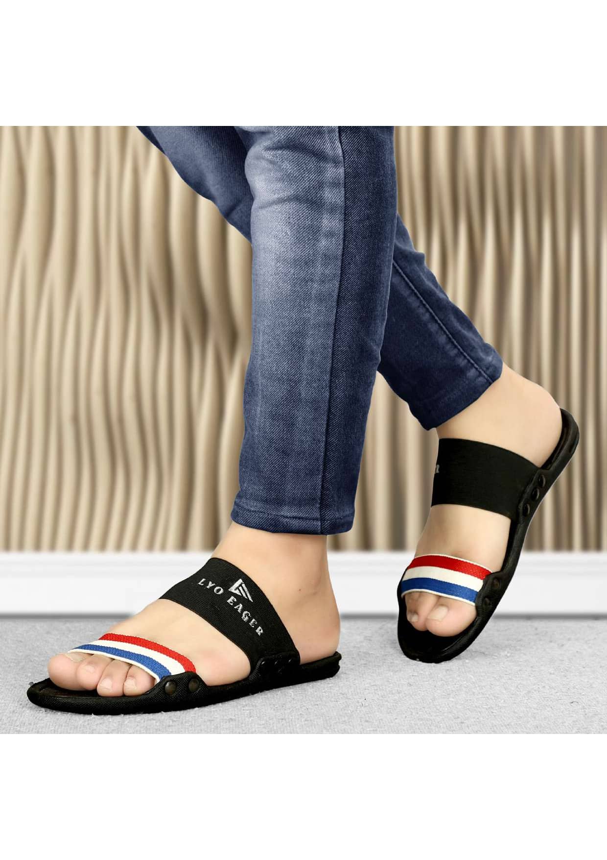 LYO EAGER Blue Men's Slide Flip Flop