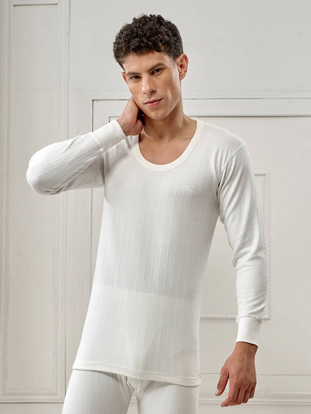     			Lux Inferno Pack of 1 Cotton Thermal Tops For Men's ( White )