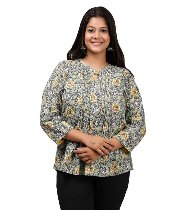     			MRS Fashion Women's Cotton Regular Top ( Green )