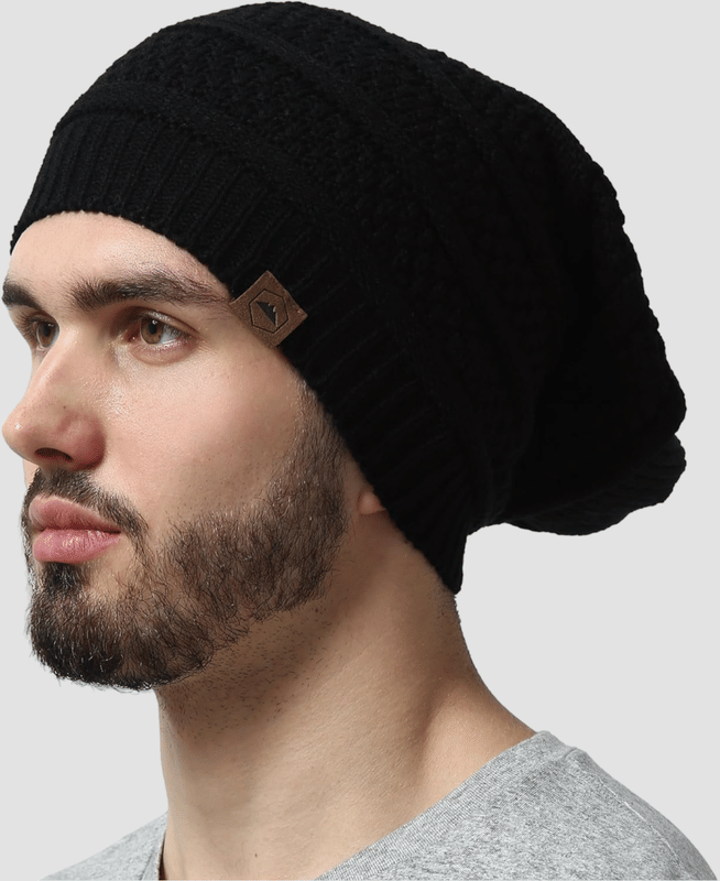 Paryag Black Woollen Men's Cap ( Pack of 1 ) Paryag Black Woollen Men's Cap ( Pack of 1 )