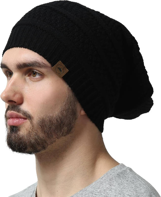     			Paryag Black Woollen Men's Cap ( Pack of 1 )