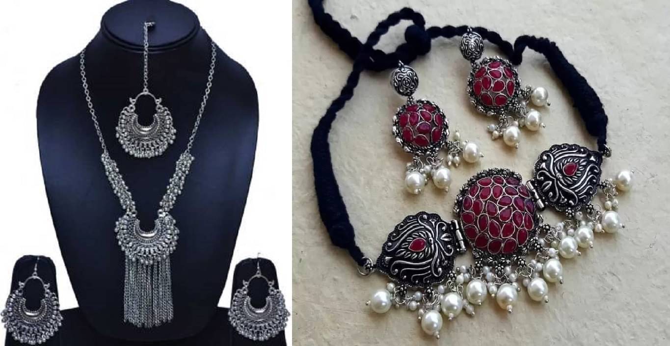     			Samridhi DC Silver Alloy Necklace Set ( Pack of 1 )