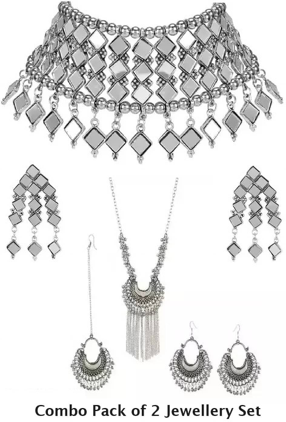     			Samridhi DC Silver Alloy Necklace Set ( Pack of 1 )