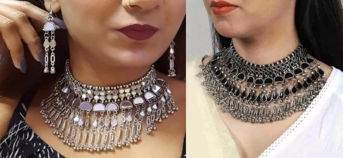 Samridhi DC Silver Alloy Necklace Set ( Pack of 1 )