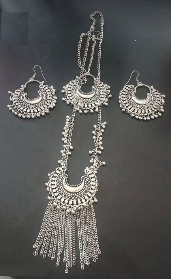 Samridhi DC Silver Alloy Necklace Set ( Pack of 1 )