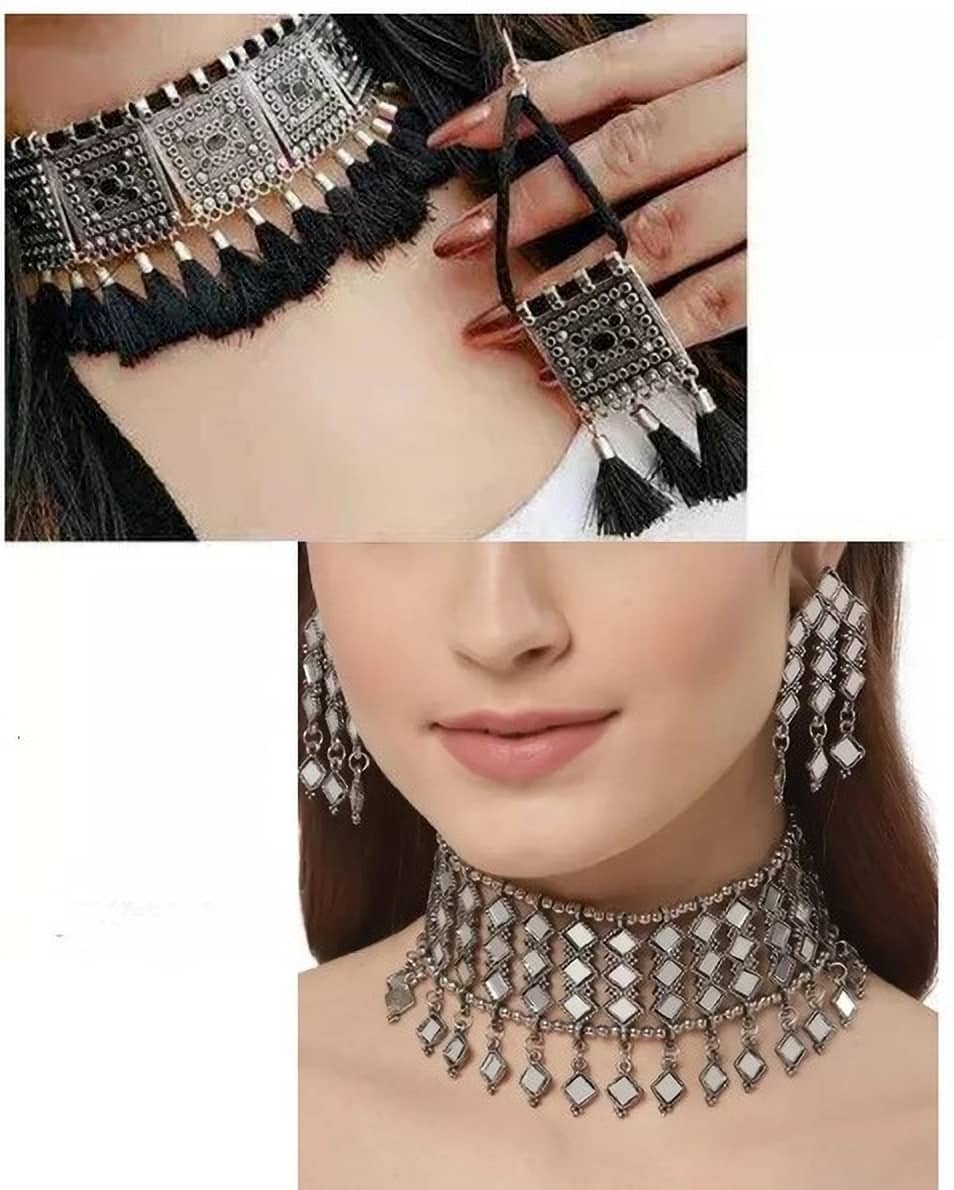 Samridhi DC Silver Alloy Necklace Set ( Pack of 1 )