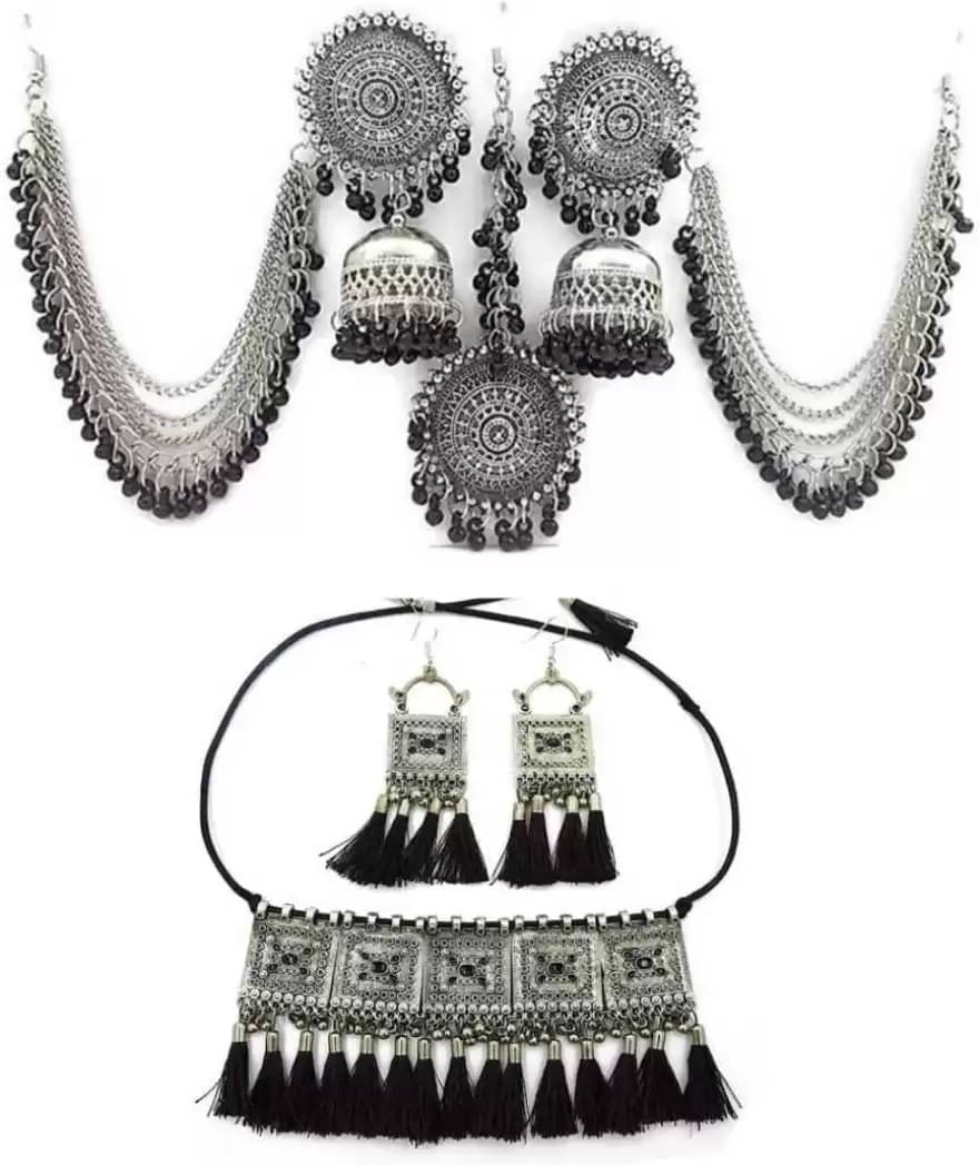     			Samridhi DC Silver Alloy Necklace Set ( Pack of 1 )
