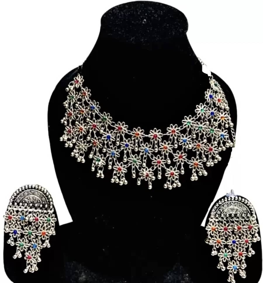 Samridhi DC Silver Alloy Necklace Set ( Pack of 1 )