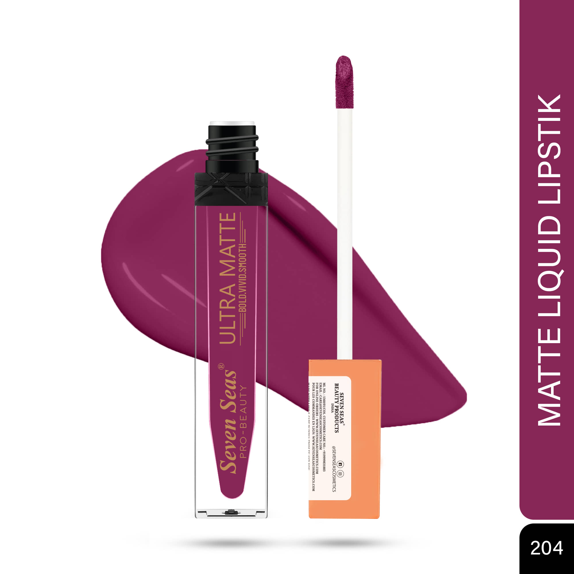 Seven Seas Ultra Matte BOLD,VIVID,SMOOTH The Luxurious Smooth Lipcolor Liquid Lipstick(Monza-1)