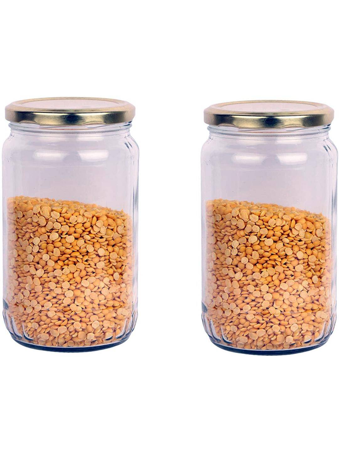     			Somil Glass Contanier Glass Transparent Dal Container ( Set of 2 )