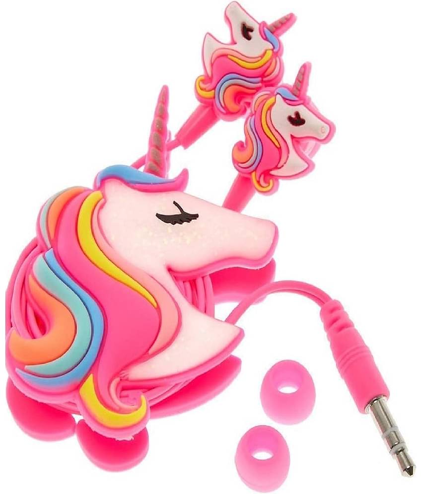 Unicorn Cartoon sound lead with 3.5mm jack for Kids (Pack of 2) (Free subscription of kids Educational worksheets)