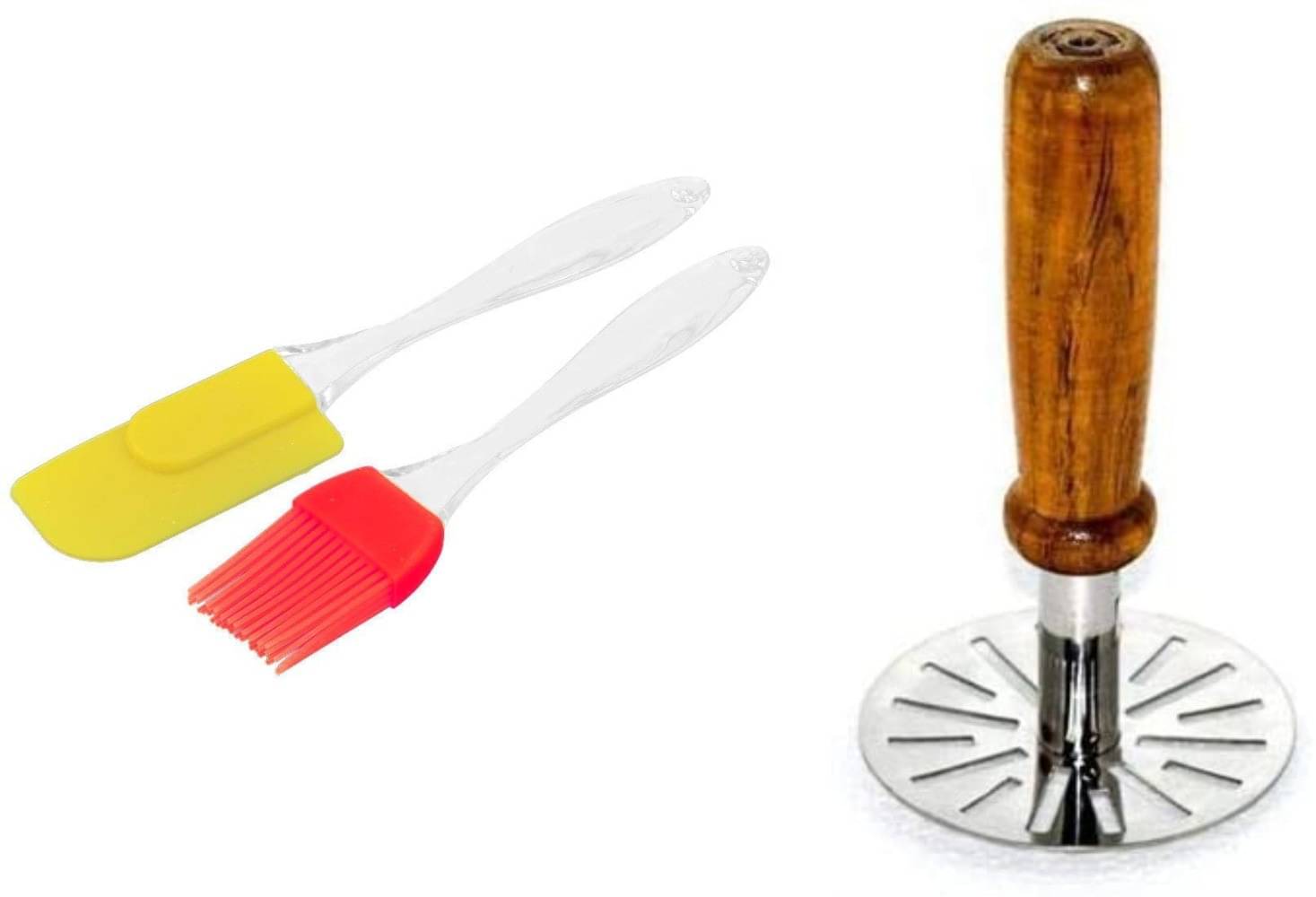 omortex Multicolor Virgin Plastic Vegetable Wooden Masher ( Set of 3 ) omortex Multicolor Virgin Plastic Vegetable Wooden Masher ( Set of 3 )