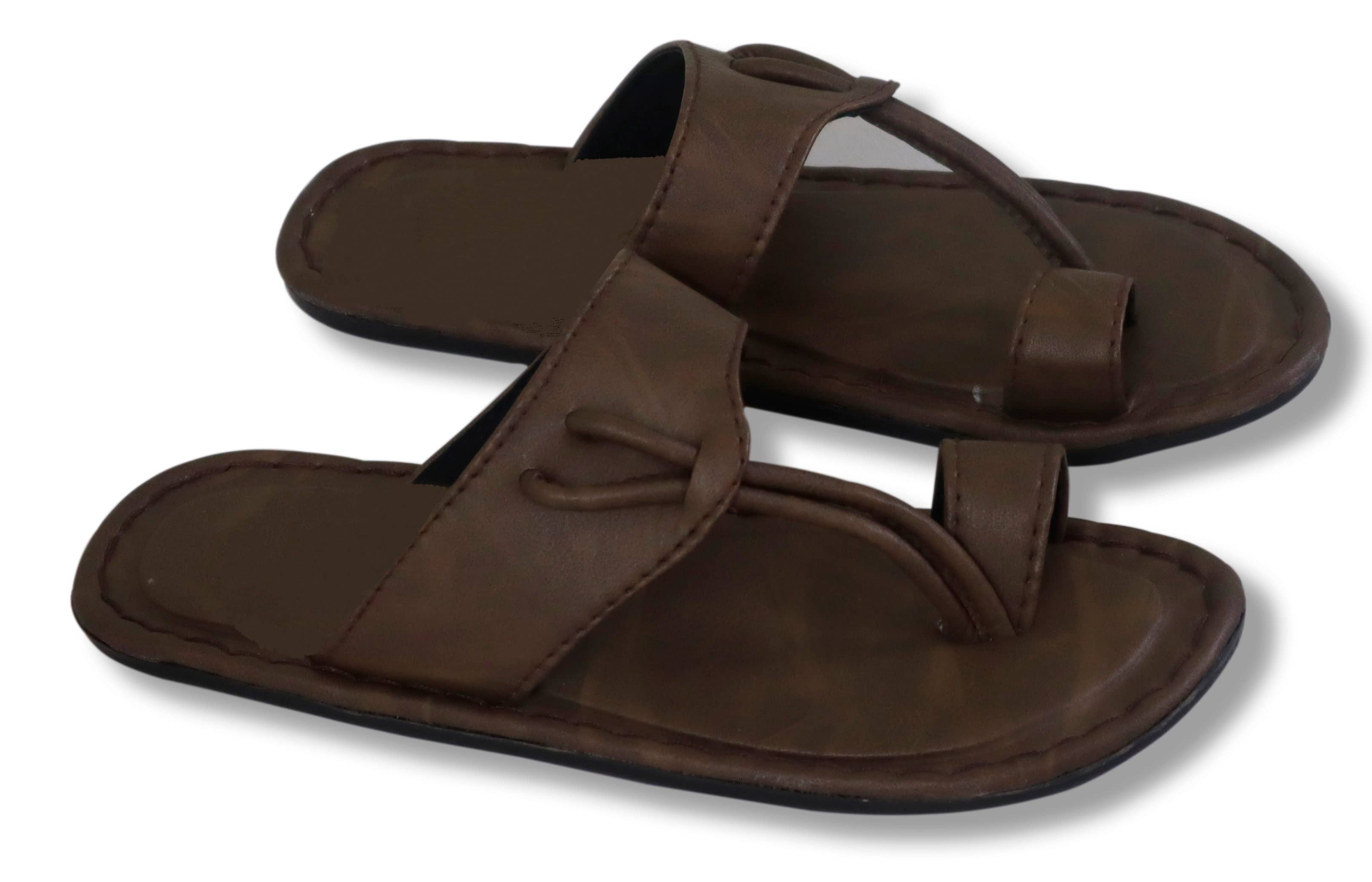 Aishwary Glams Tan Men's Leather Slipper