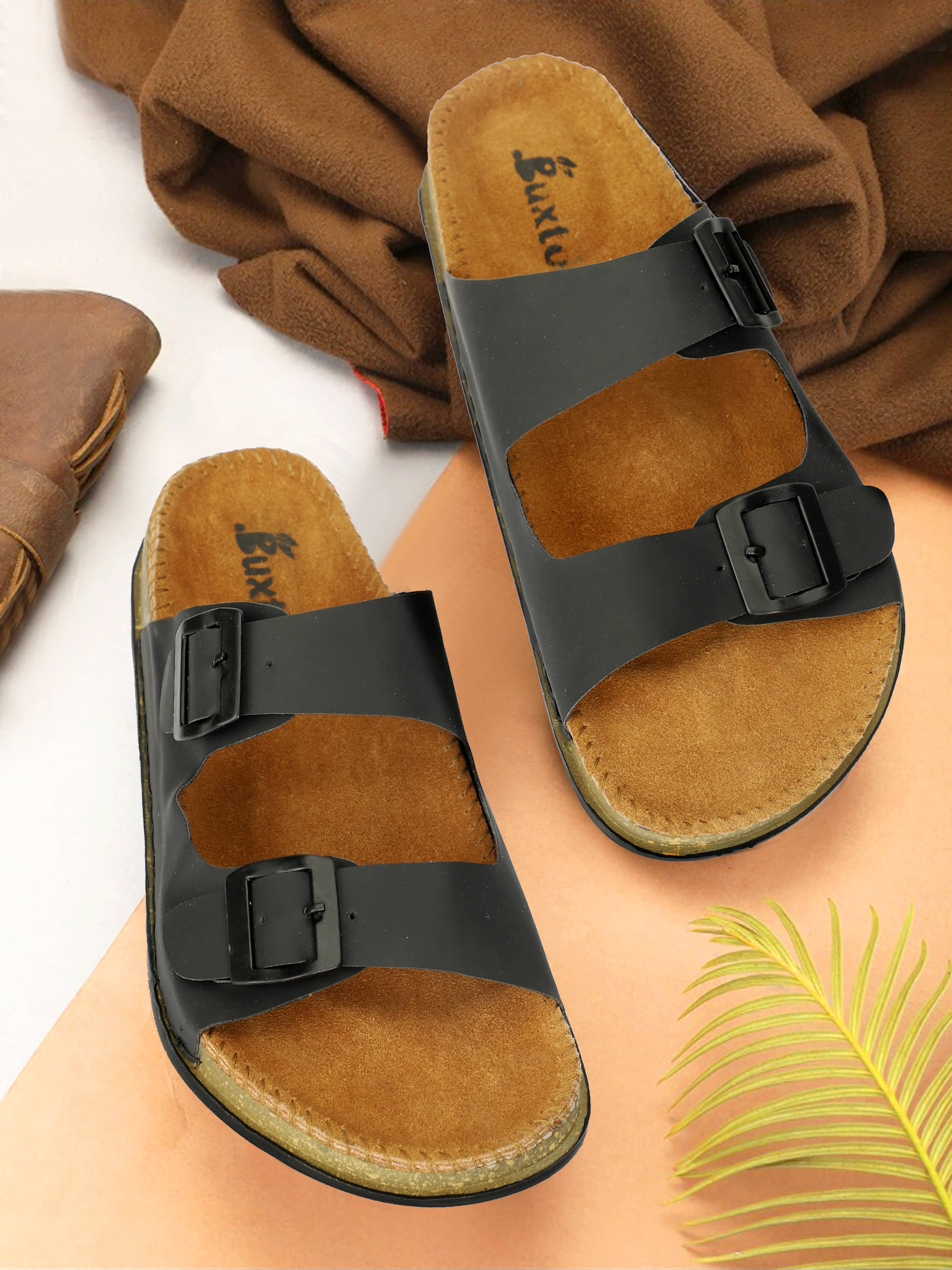 Buxton - Black Men's Floater Sandals