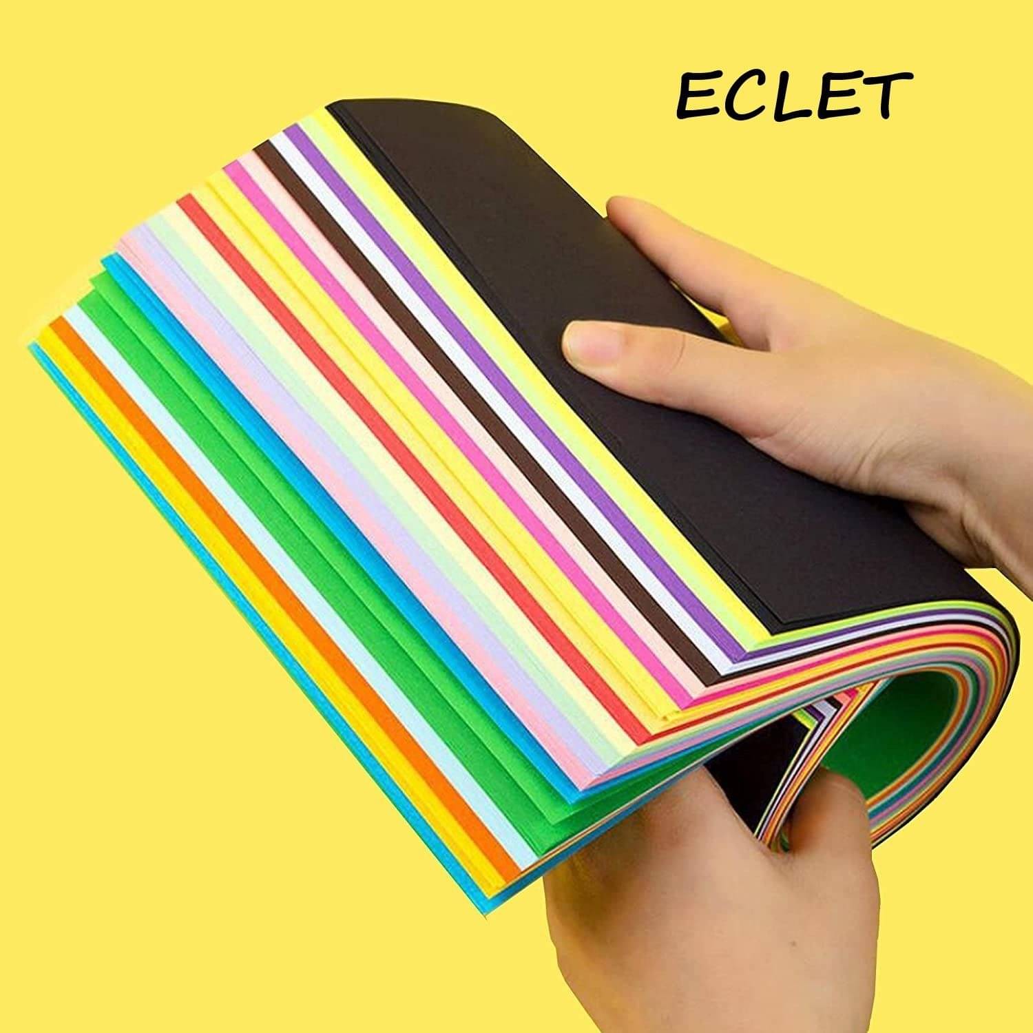     			ECLET A4 100 Coloured Sheets (10 Sheets each color)Copy Printing /Art and Craft Paper Double Sided Coloured Origami Folding DIY Craft Smooth Finish use in Home, School, Office Stationery Children's Day Gift, Birthday Gift, Party Favors,christmas decor etc