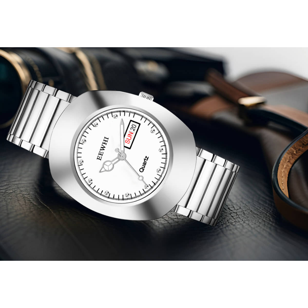 EEWHI Silver Stainless Steel Analog Men's Watch
