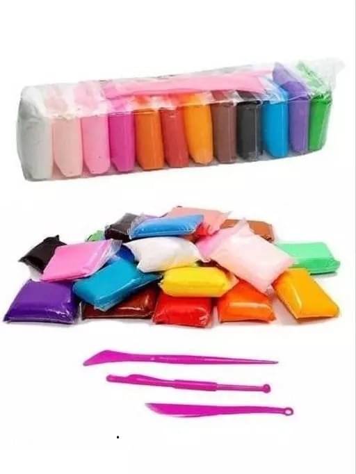     			Eclet (Pack of 12) Air Dry Clay, Colorful Children Soft Clay, Creative Art Crafts, Gifts for Kids-Multi Color. Non-Toxic Modeling Magic Fluffy Foam Bouncing Clay Putty Kit for Kids with Tools.134