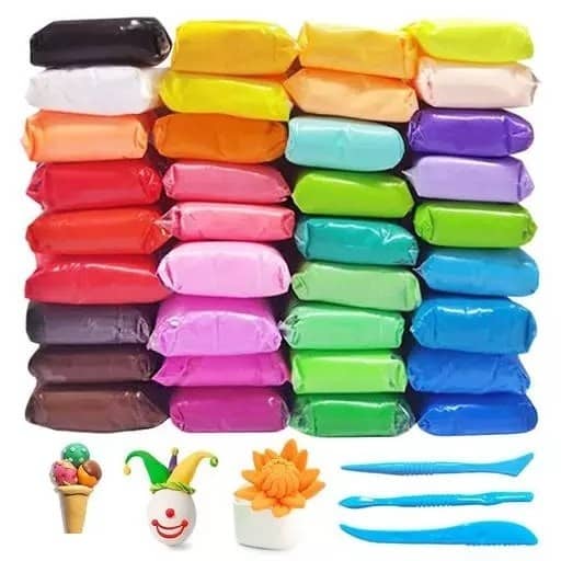 Eclet (Pack of 12) Air Dry Clay, Colorful Children Soft Clay, Creative Art Crafts, Gifts for Kids-Multi Color. Non-Toxic Modeling Magic Fluffy Foam Bouncing Clay Putty Kit for Kids with Tools.147