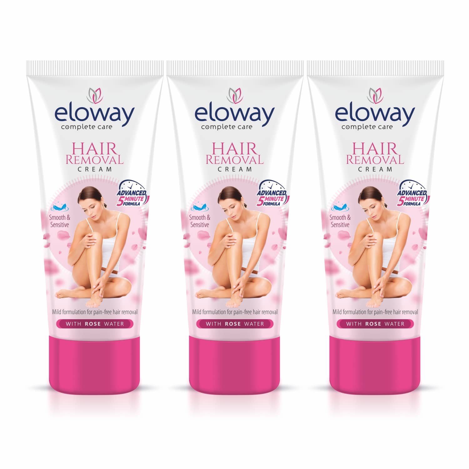 Eloway Hair Removal Cream - Gentle & Effective Hair Remover for Women, 60g Each (Pack of 3)