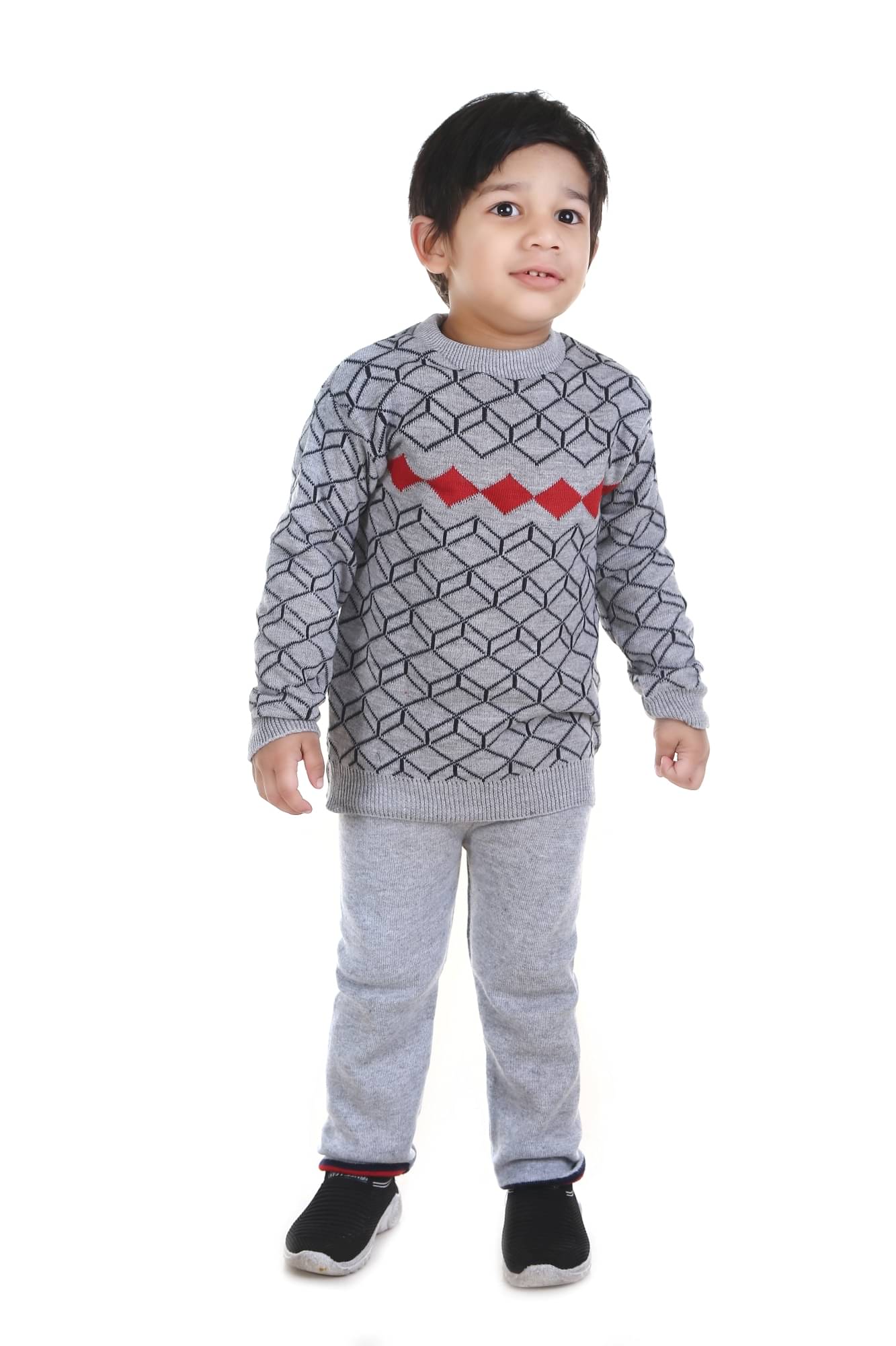     			GTwo Pack of 1 Boys Woollen Blend Pullover Sweater ( Grey )