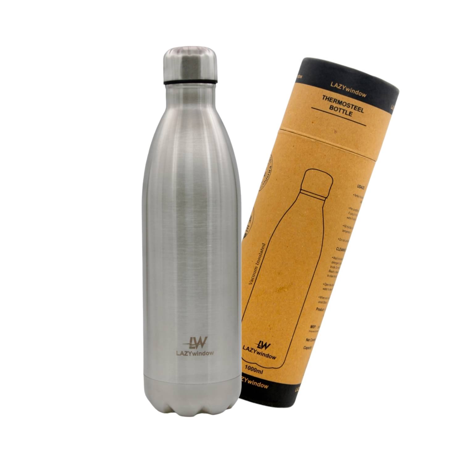     			LAZYWINDOW Silver Thermosteel Flask ( 1000 ml )