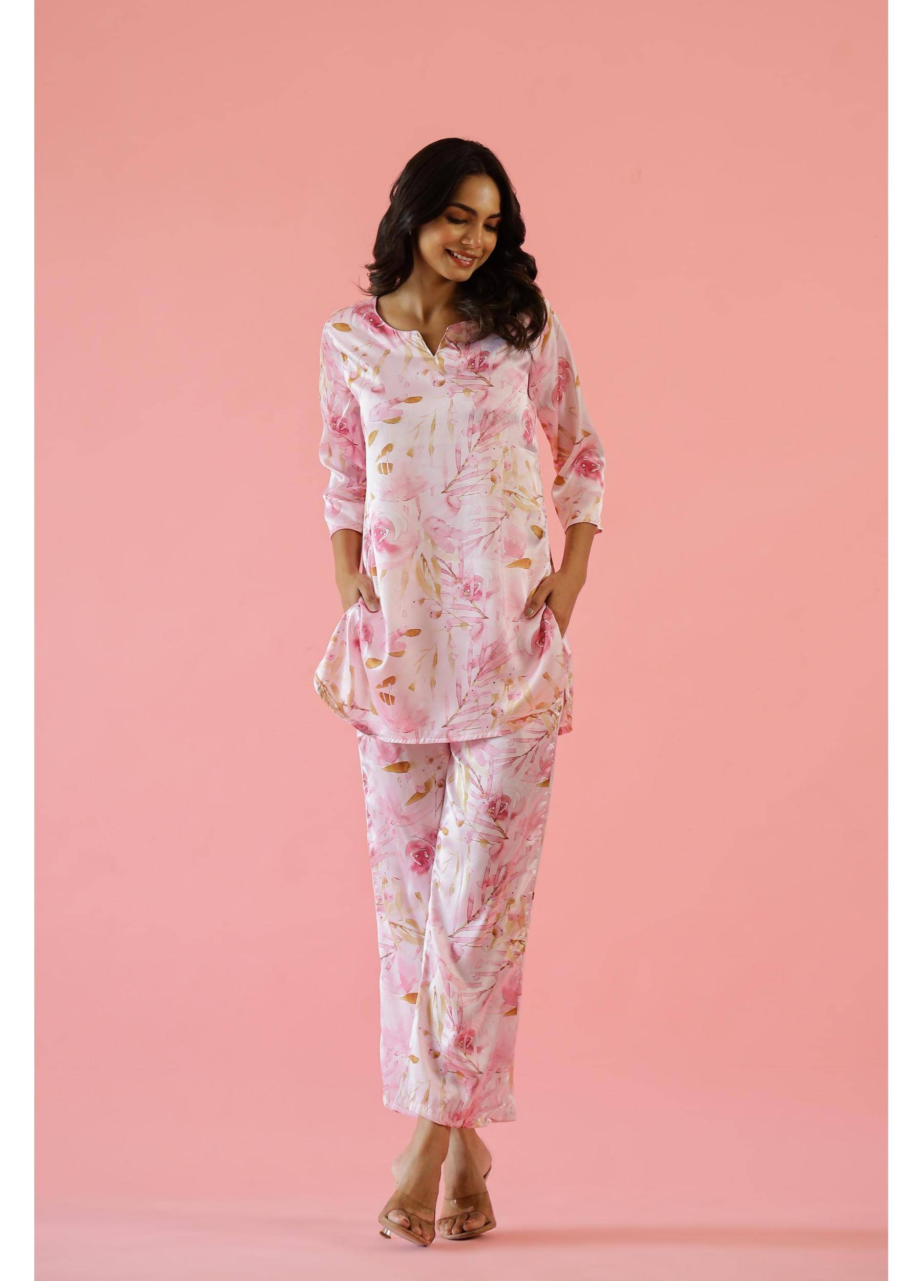     			Label Flavia Women Printed Tunic With Trousers Co-Ord Set ( Multi Color )