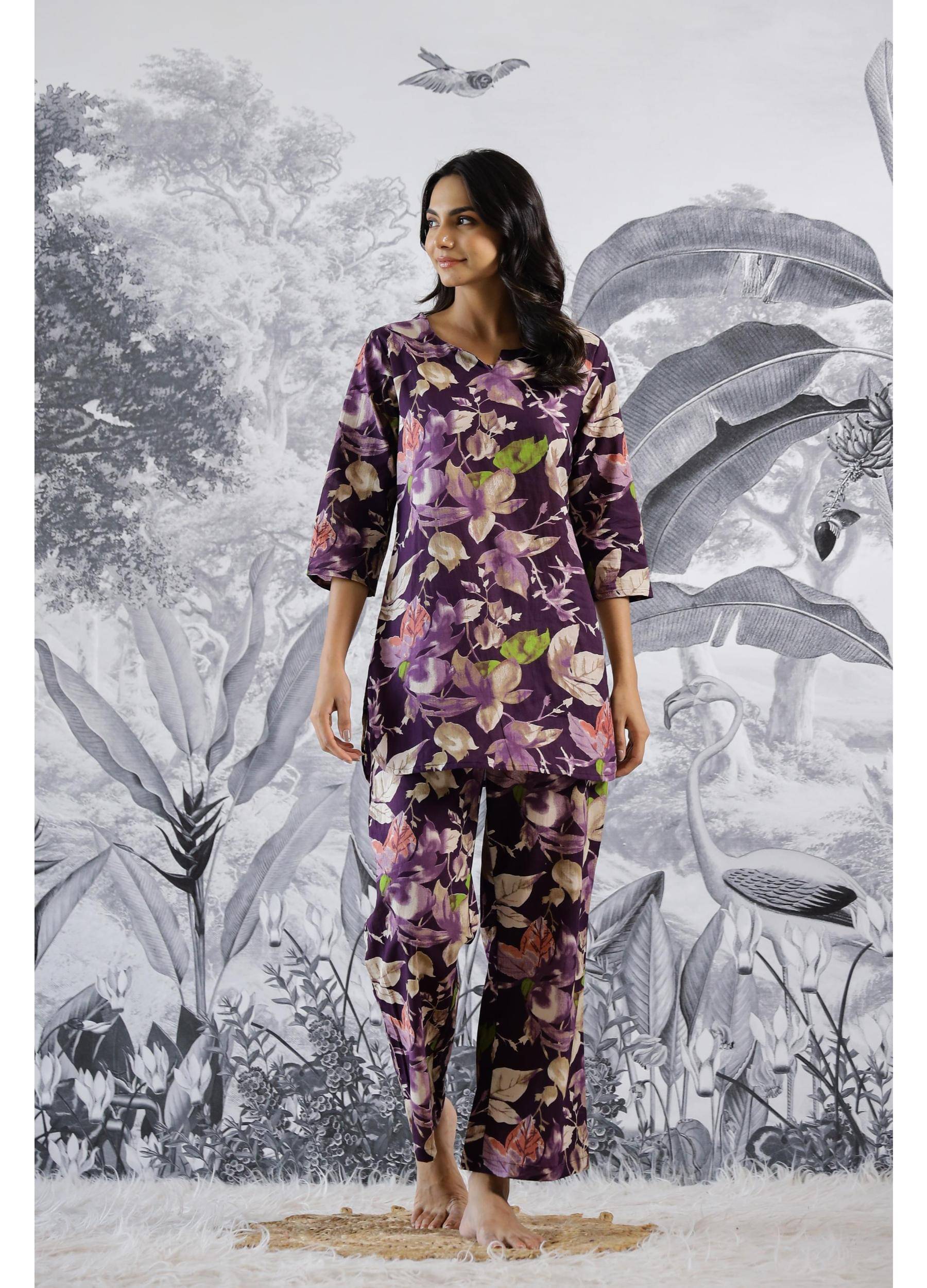     			Label Flavia Women Printed Tunic With Trousers Co-Ord Set ( Multi Color )