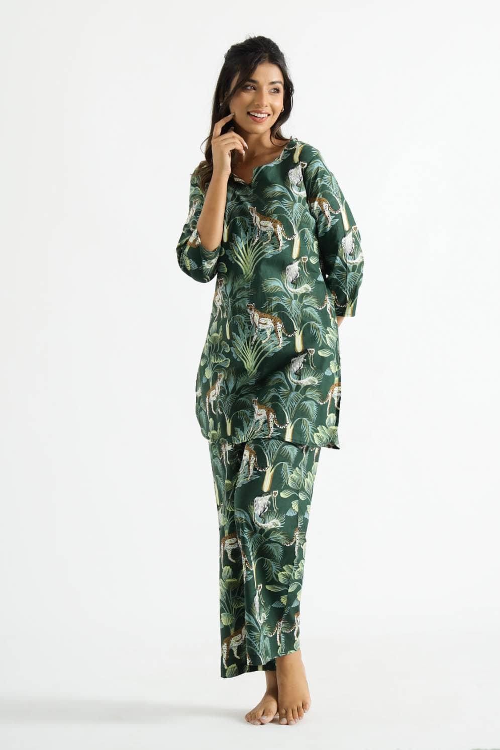 Label Flavia Women Printed Top With Trousers Co-Ord Set ( Multi Color )