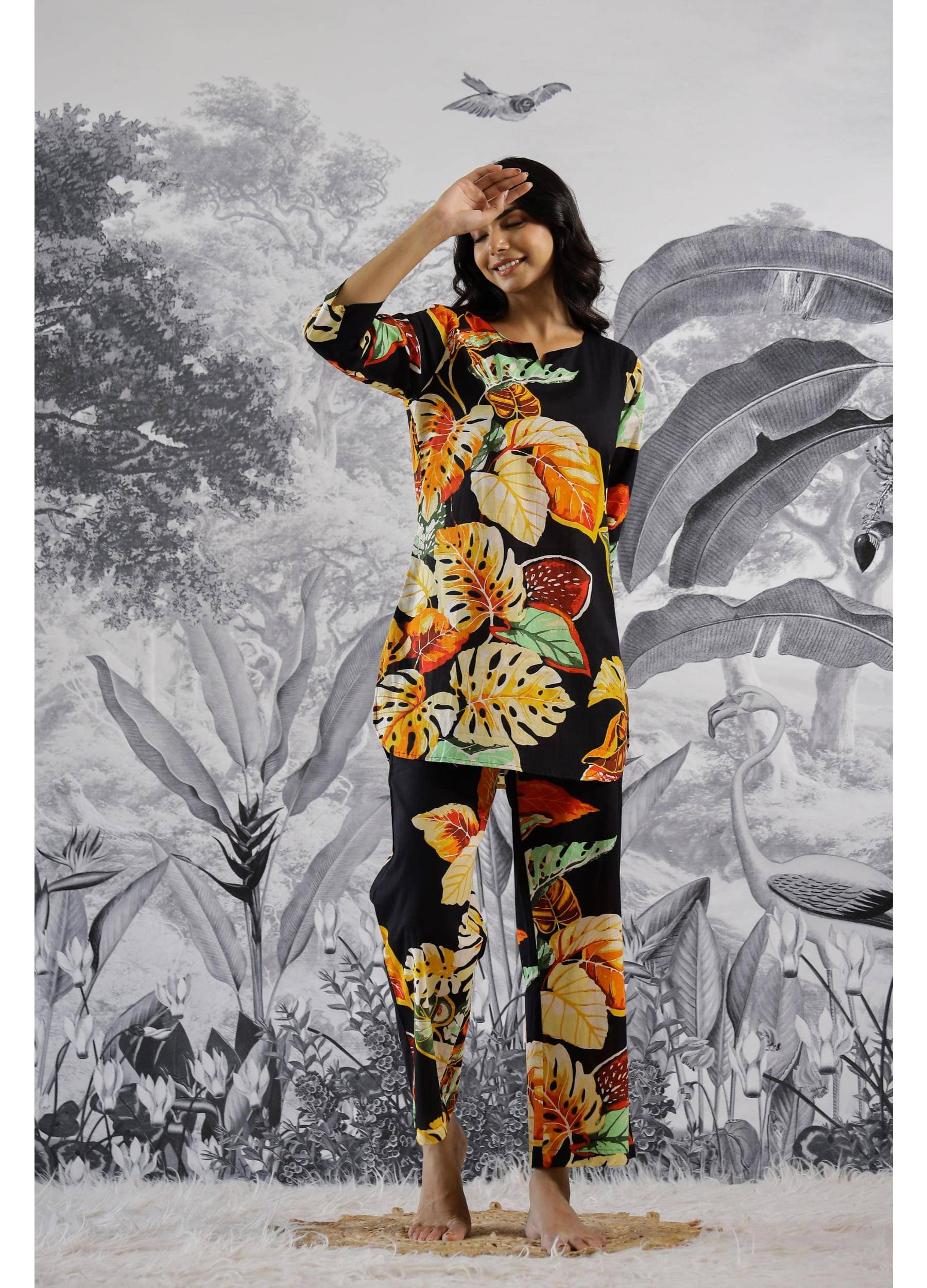     			Label Flavia Women Tunic Trouser Co-Ord Set ( Pack of 1 , Multi Color )