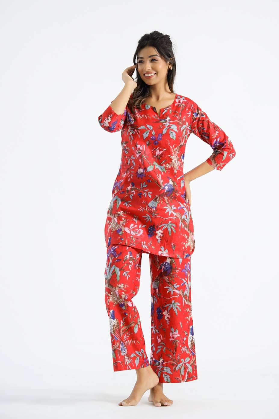     			Label Flavia Women Printed Top With Trousers Co-Ord Set ( Multi Color )