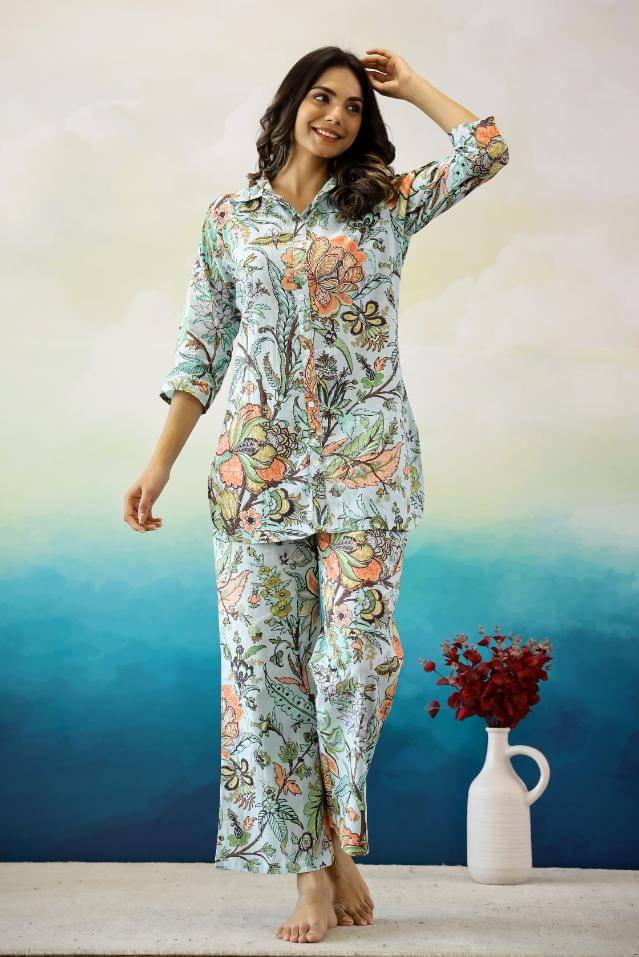     			Label Flavia Women Printed Top Trouser Co-Ord Set ( Multi Color )