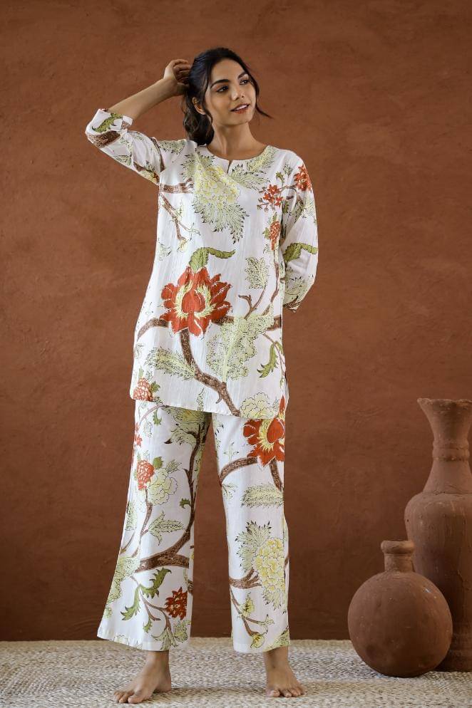     			Label Flavia Women Printed Tunic With Trousers Co-Ord Set ( Multi Color )