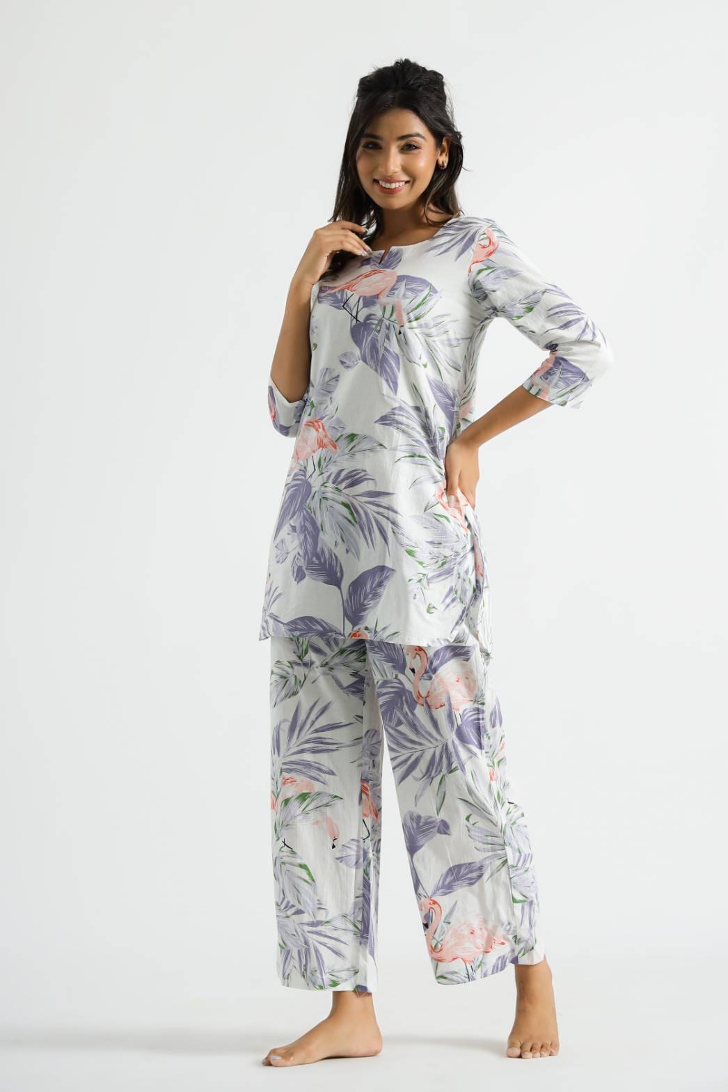     			Label Flavia Women Printed Top With Trousers Co-Ord Set ( Multi Color )