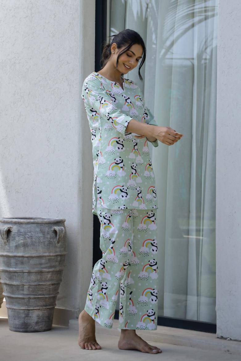     			Label Flavia Women Printed Tunic With Palazzos Co-Ord Set ( Multicolor )