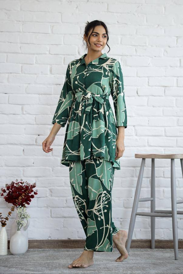     			Label Flavia Women Printed Tunic With Palazzos Co-Ord Set ( Multicolor )