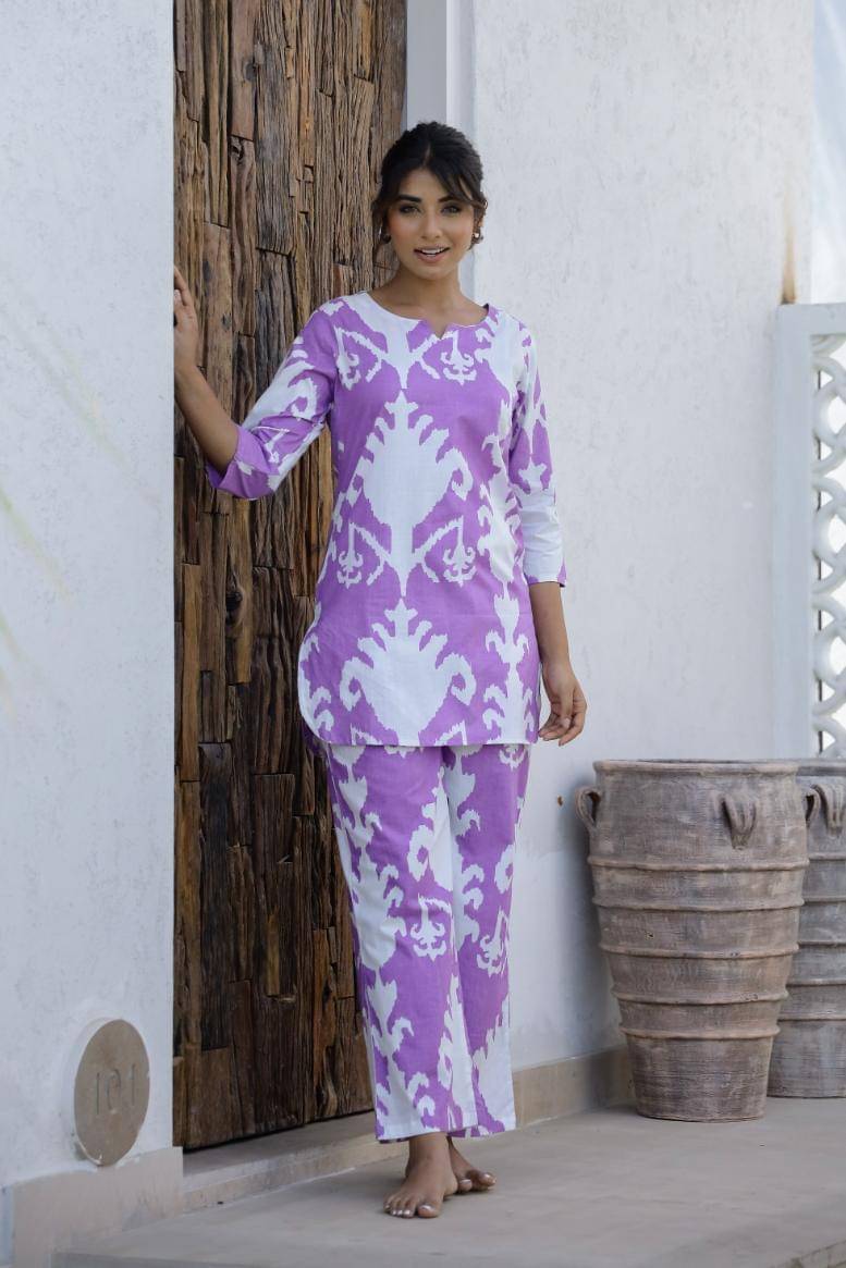     			Label Flavia Women Printed Tunic With Palazzos Co-Ord Set ( Multicolor )