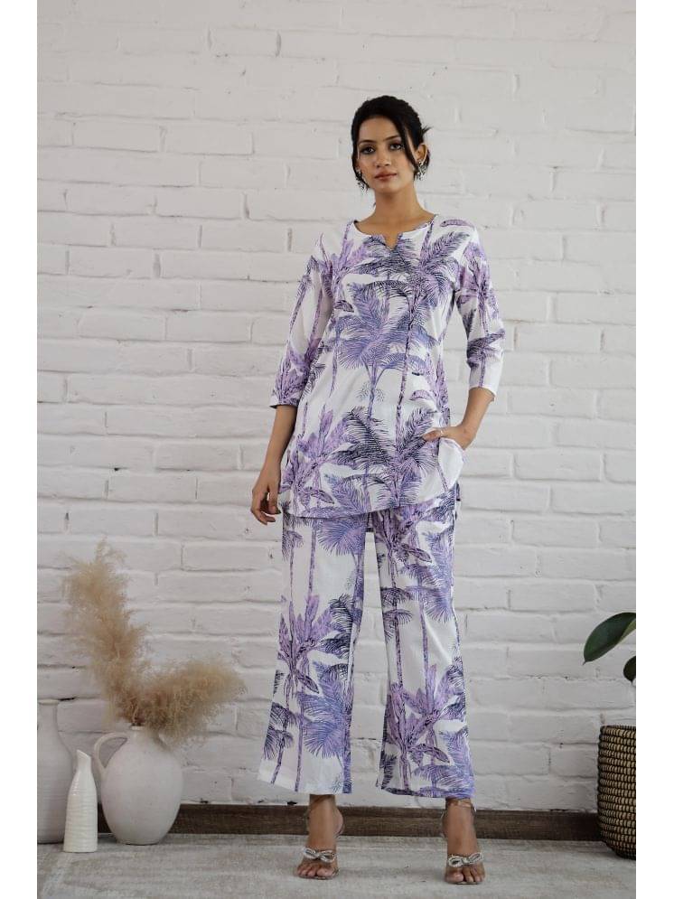     			Label Flavia Women Printed Tunic With Trousers Co-Ord Set ( Multicolor )
