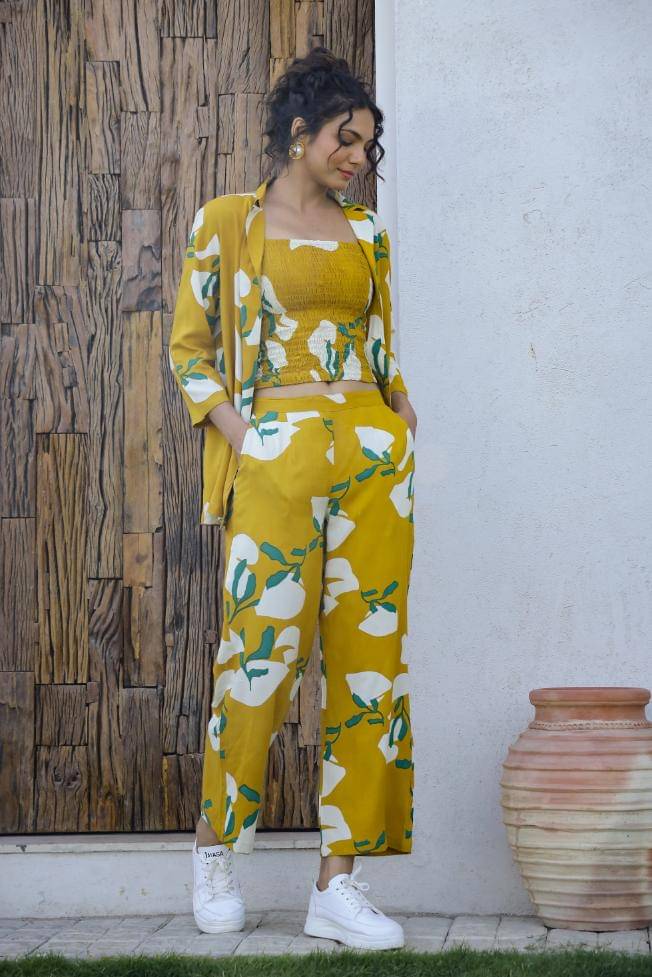     			Label Flavia Women Printed Top With Trousers Co-Ord Set ( Multicolor )