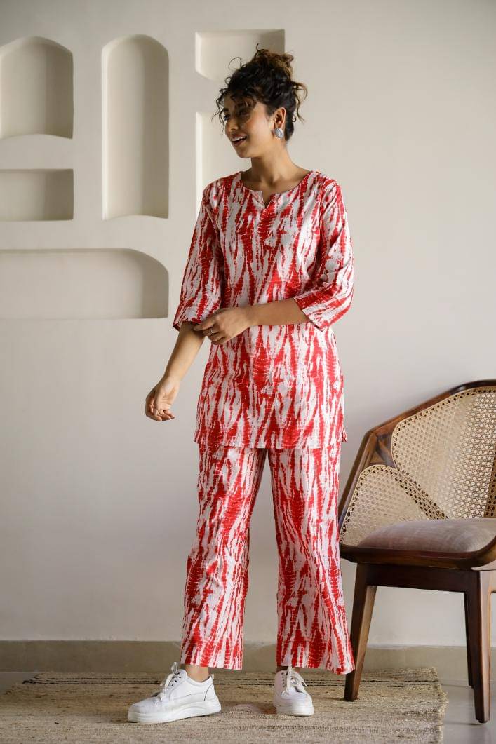     			Label Flavia Women Printed Tunic With Trousers Co-Ord Set ( Multicolor )