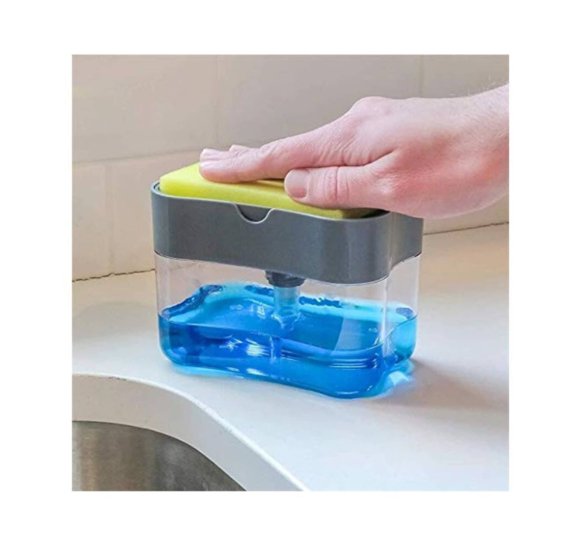     			2 in 1 Soap Pump Dispenser Sponge Holder for Dish Soap and Sponge for Kitchen (Pack of 1)