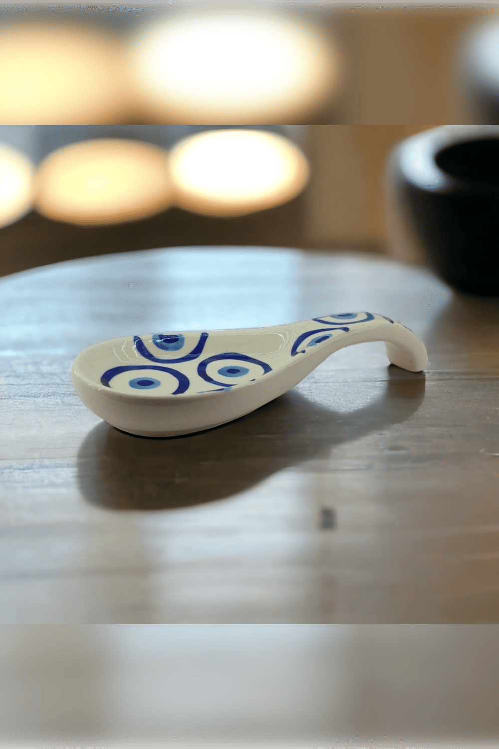     			RAFOLEEN Spoon Rest Ceramic Printed Serving Spoon White ( Pack of 1 )