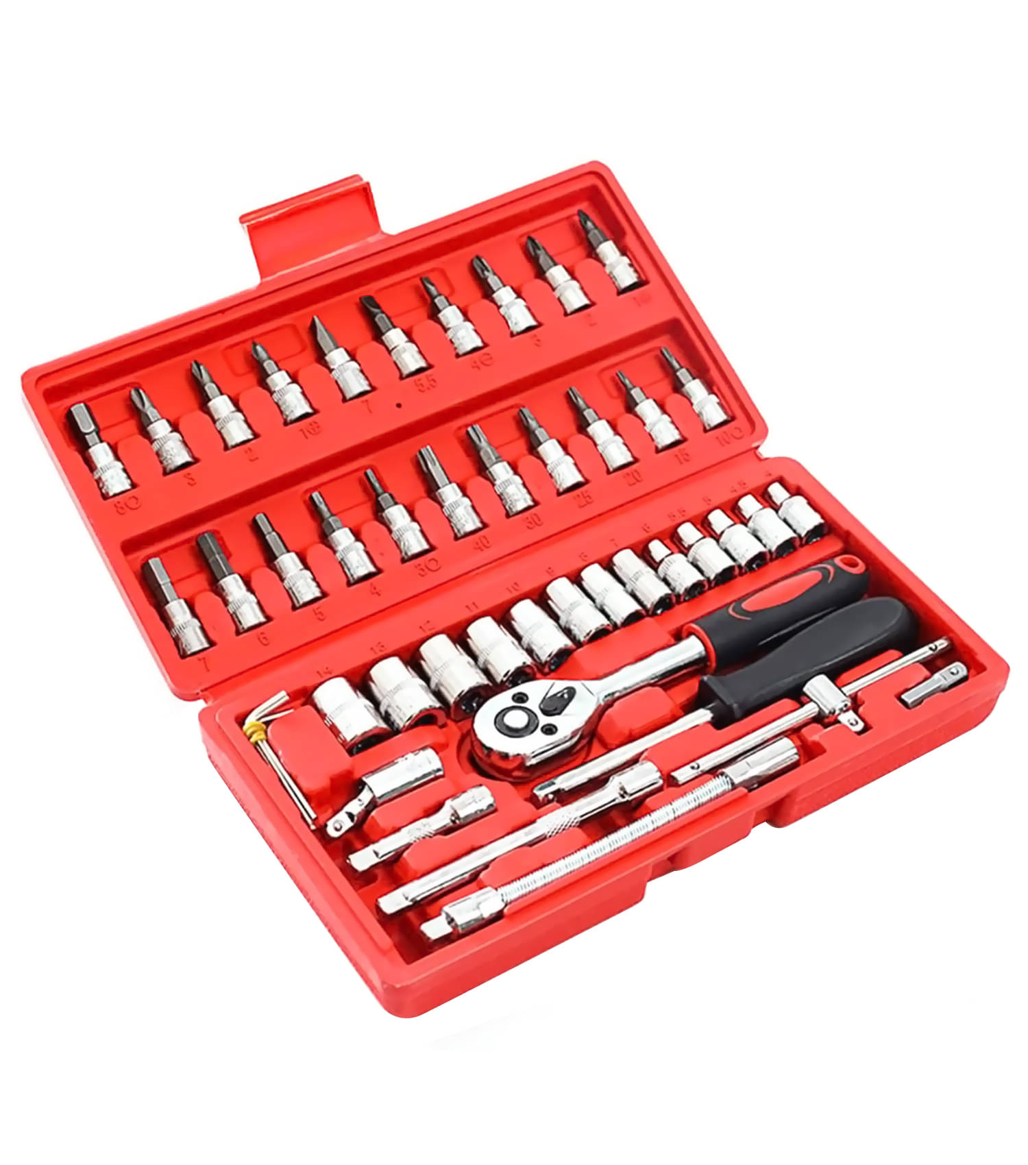     			Retailstore Multipurpose 2 in 1 tool kit Wrench Socket 46 Pcs Screwdriver Set