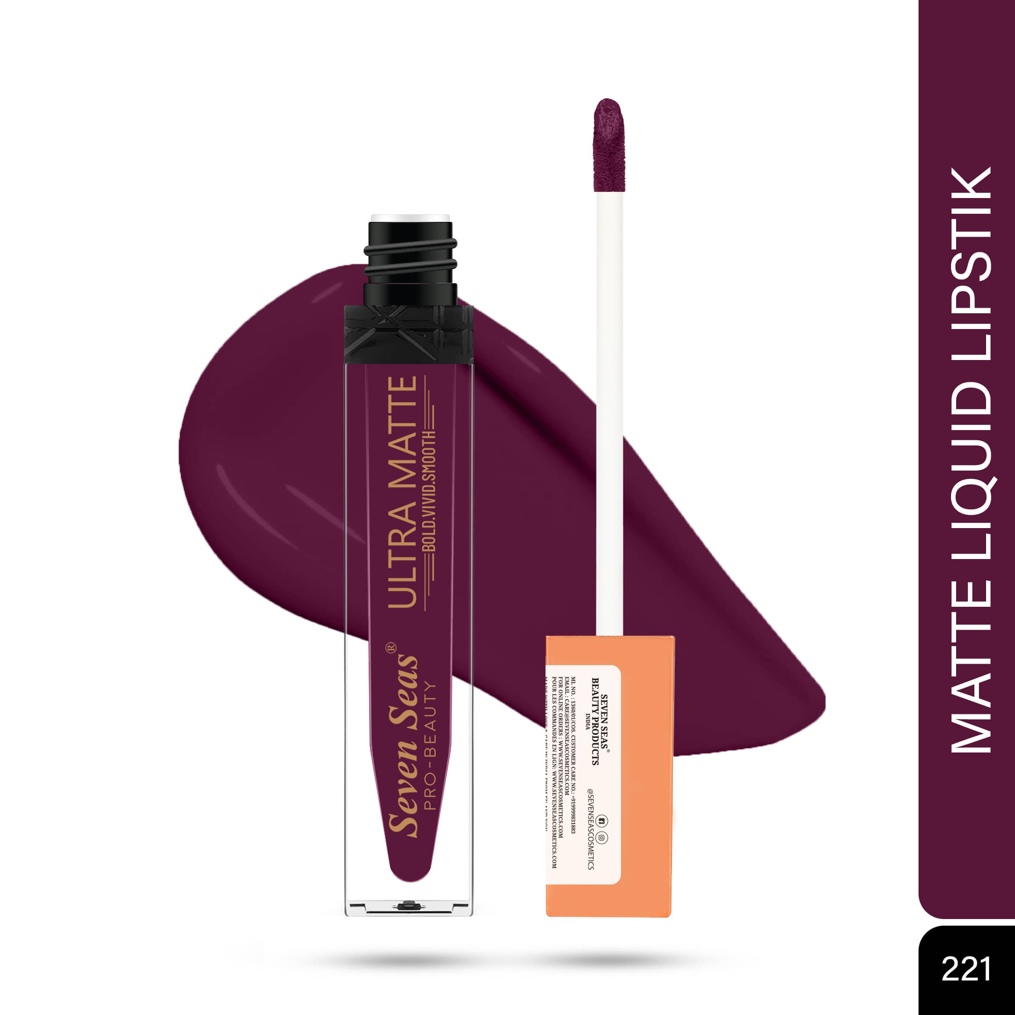     			Seven Seas Ultra Matte BOLD,VIVID,SMOOTH The Luxurious Smooth Lipcolor Liquid Lipstick(Nightshadz)