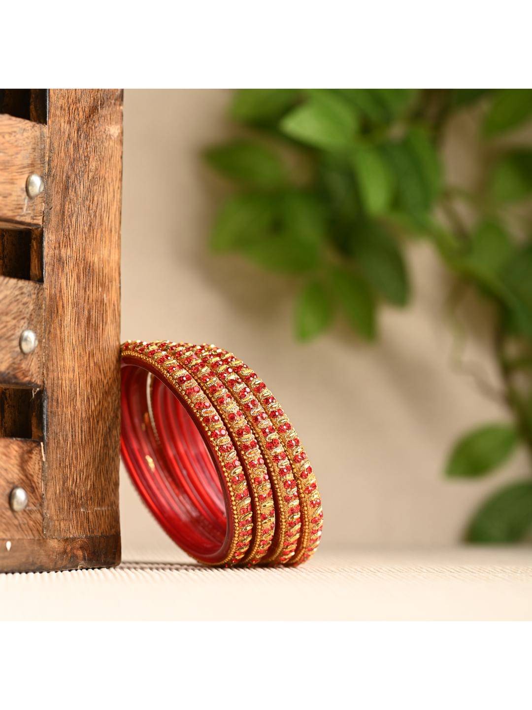 Somil Red Bangle Set ( Pack of 12 ) Somil Red Bangle Set ( Pack of 12 )