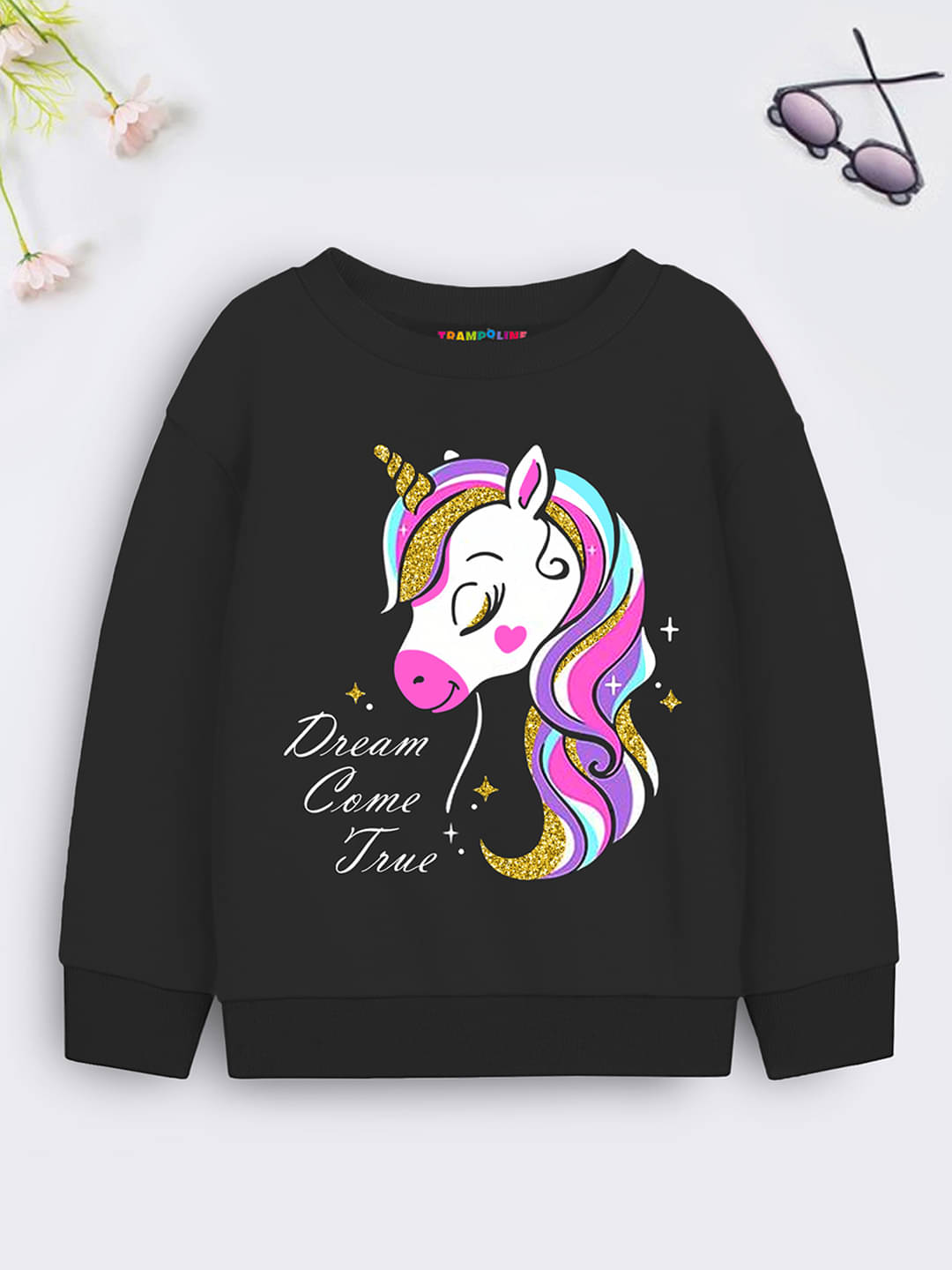 Trampoline Girls Cotton Blend Sweatshirt ( Black ) Trampoline Girls Cotton Blend Sweatshirt ( Black )