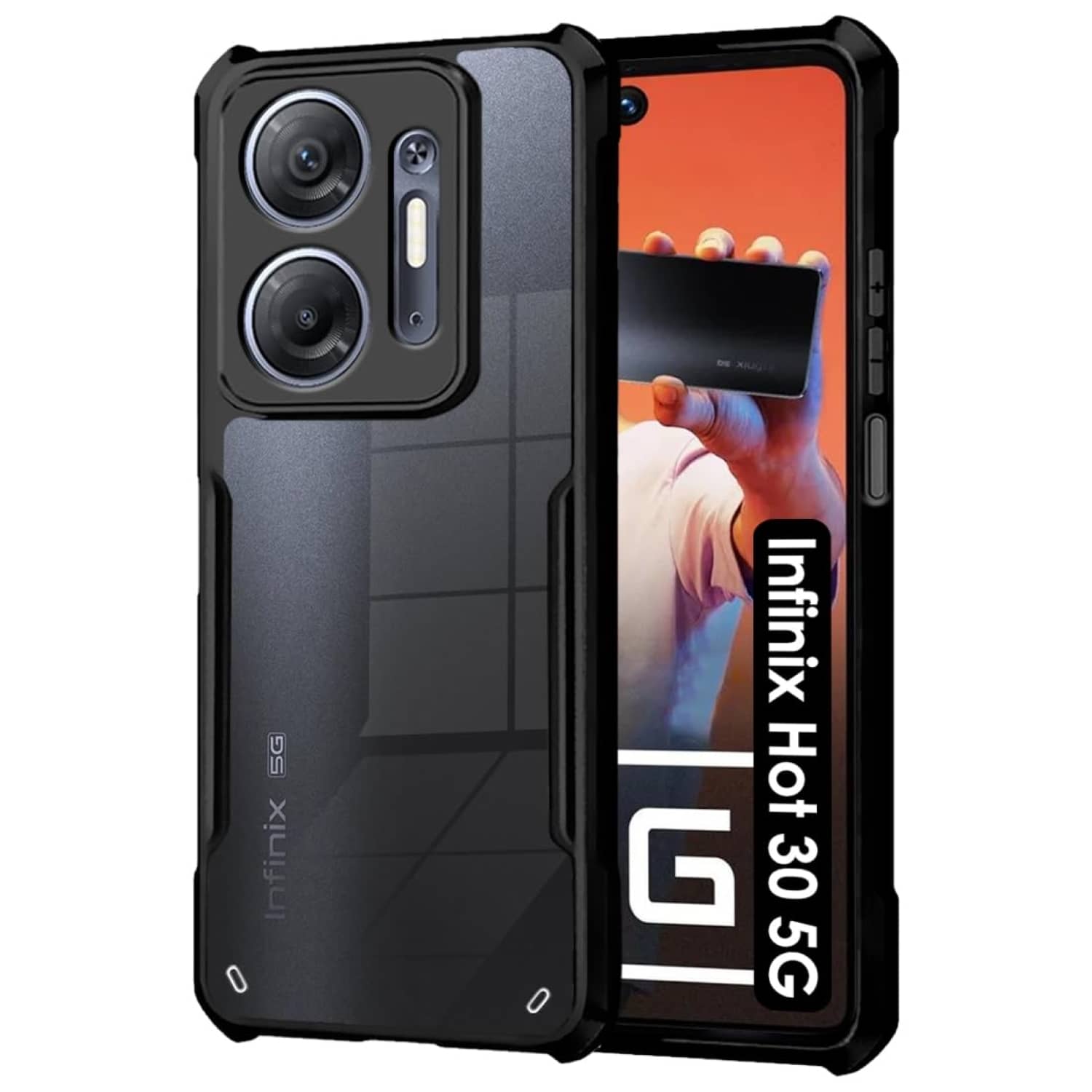 ZAMN Hybrid Covers Compatible For Polycarbonate Infinix Hot 30 5G ( )