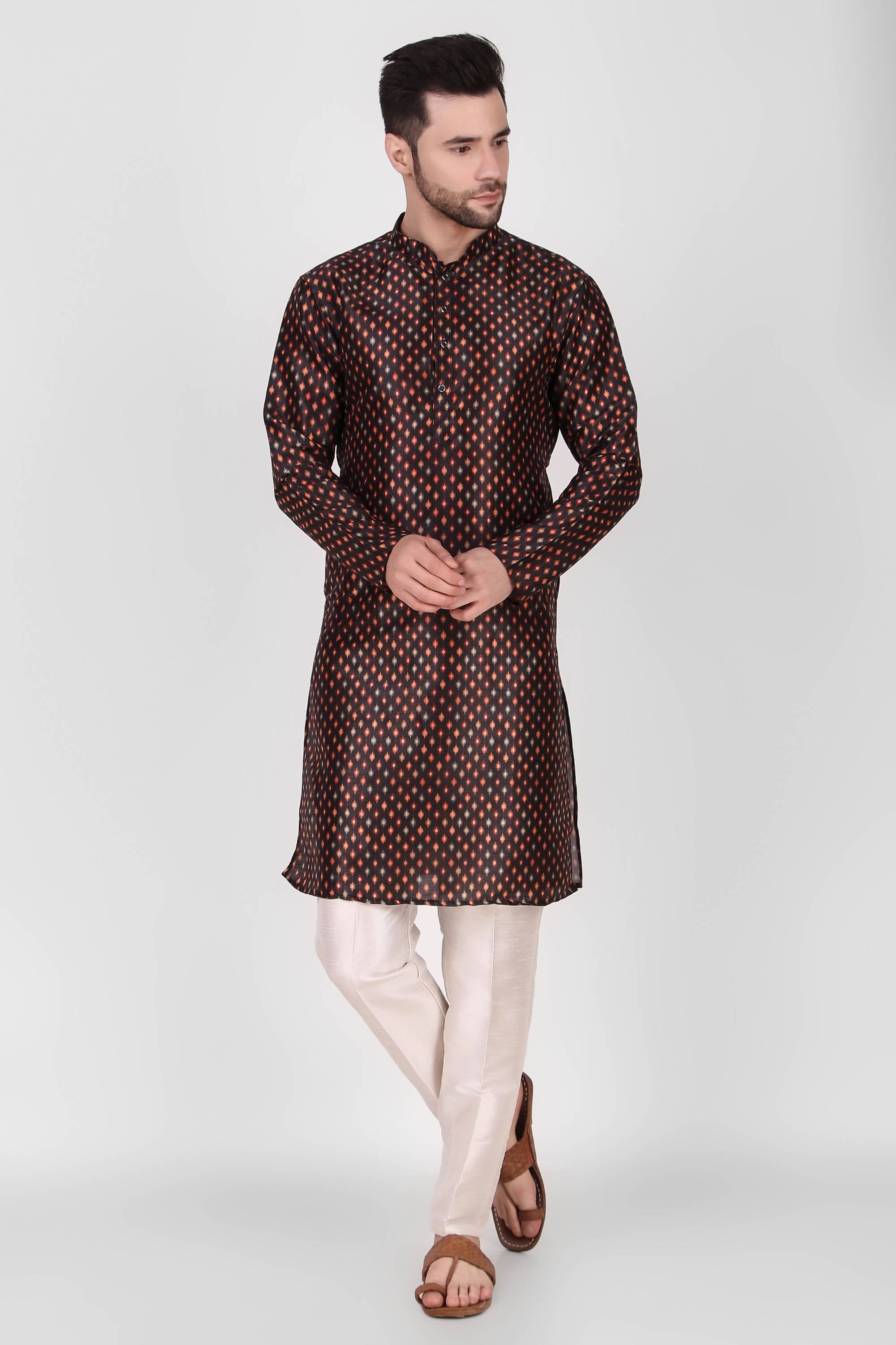 koshin Multi Silk Regular Fit Men's Kurta Pyjama Set ( Pack of 1 ) koshin Multi Silk Regular Fit Men's Kurta Pyjama Set ( Pack of 1 )